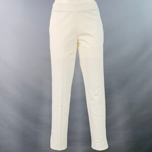 RIVAMONTI Size 4 White Cotton Blend Narrow Leg Dress Pants